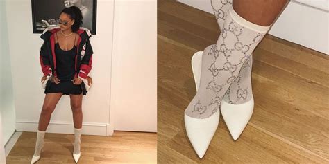 rihanna socks gucci|Rihanna wears Gucci’s $1,340 Crystal Socks .